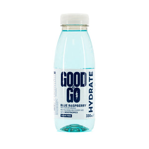 Good To Go Hydrate Blue Raspberry 330ml bottle – front view