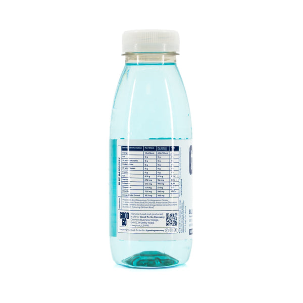 Good To Go Hydrate Blue Raspberry 330ml bottle – nutrition panel