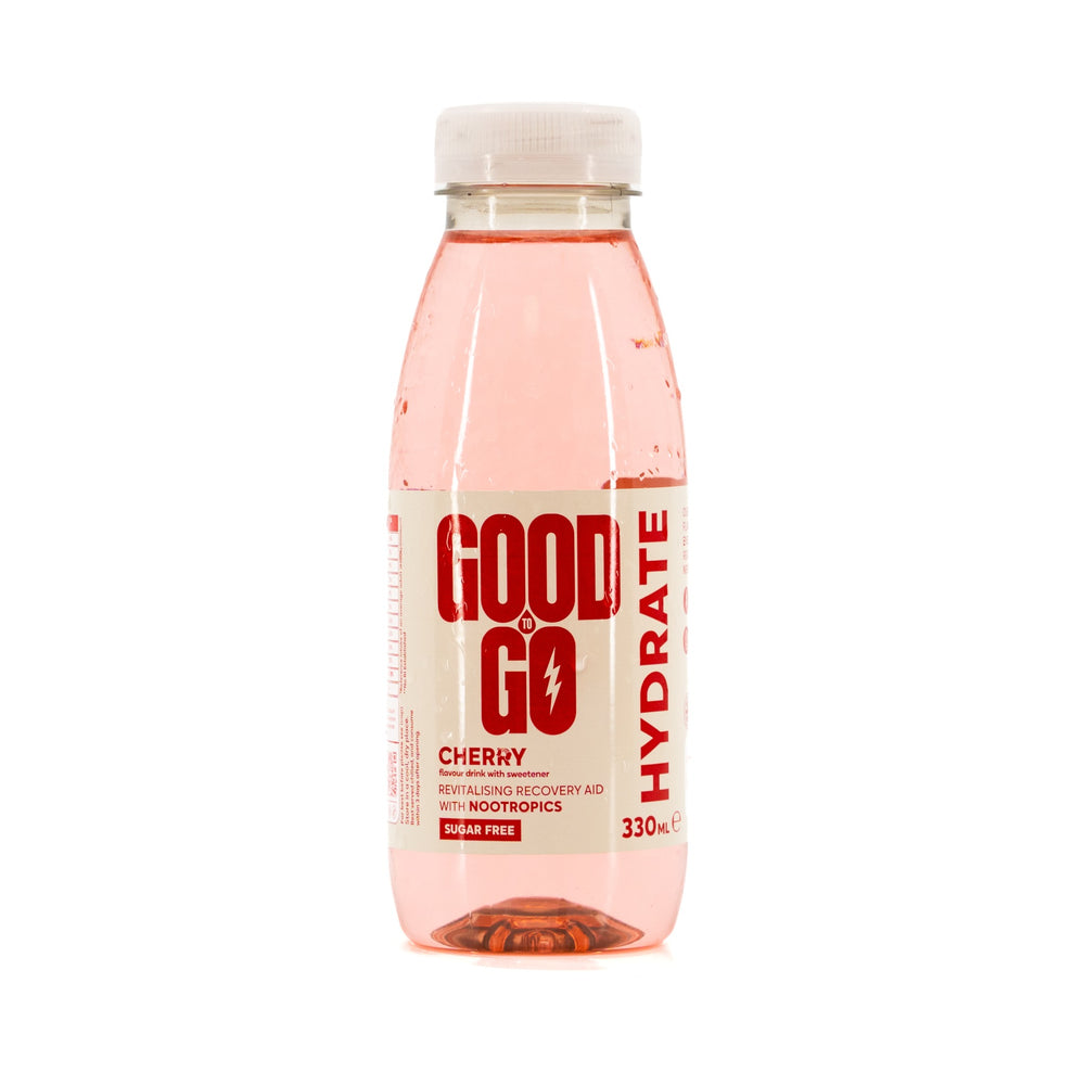 Good To Go Hydrate Cherry 330ml bottle – front view